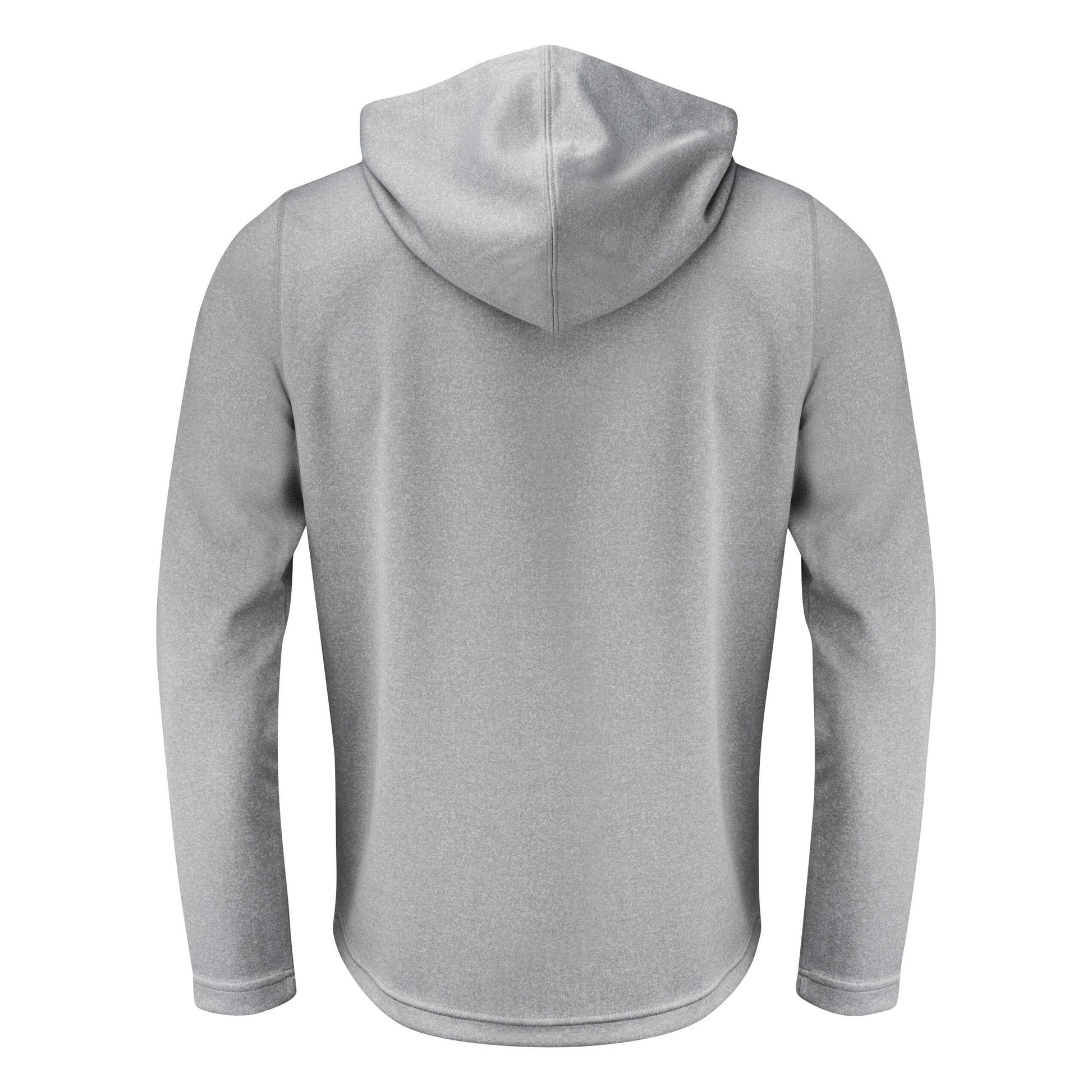 Grey Melange - Side - Printer RED Mens Layback Hoodie
