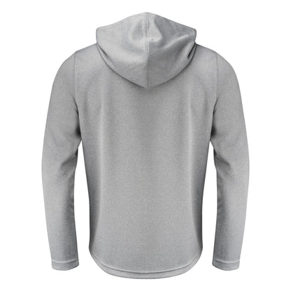 Grey Melange - Side - Printer RED Mens Layback Hoodie