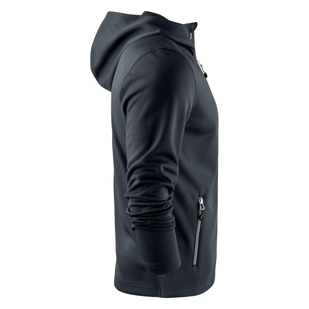 Black - Side - Printer RED Mens Layback Hoodie
