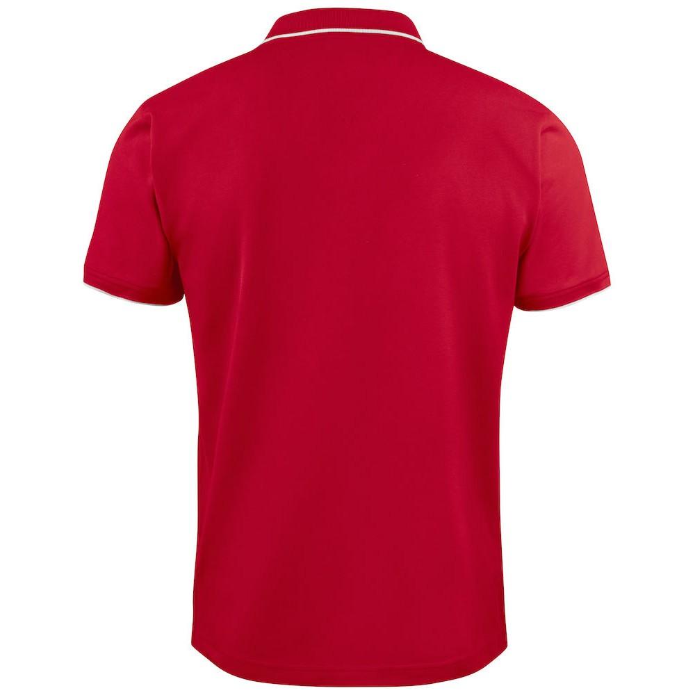Red - Back - James Harvest Mens Greenville Polo Shirt