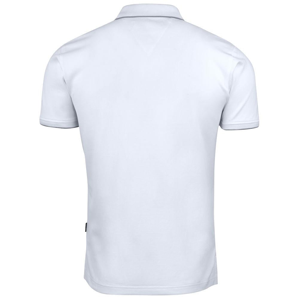 White - Back - James Harvest Mens Greenville Polo Shirt