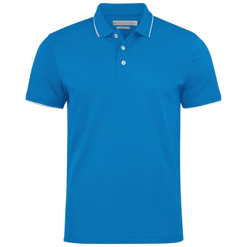 Bright Blue - Front - James Harvest Mens Greenville Polo Shirt