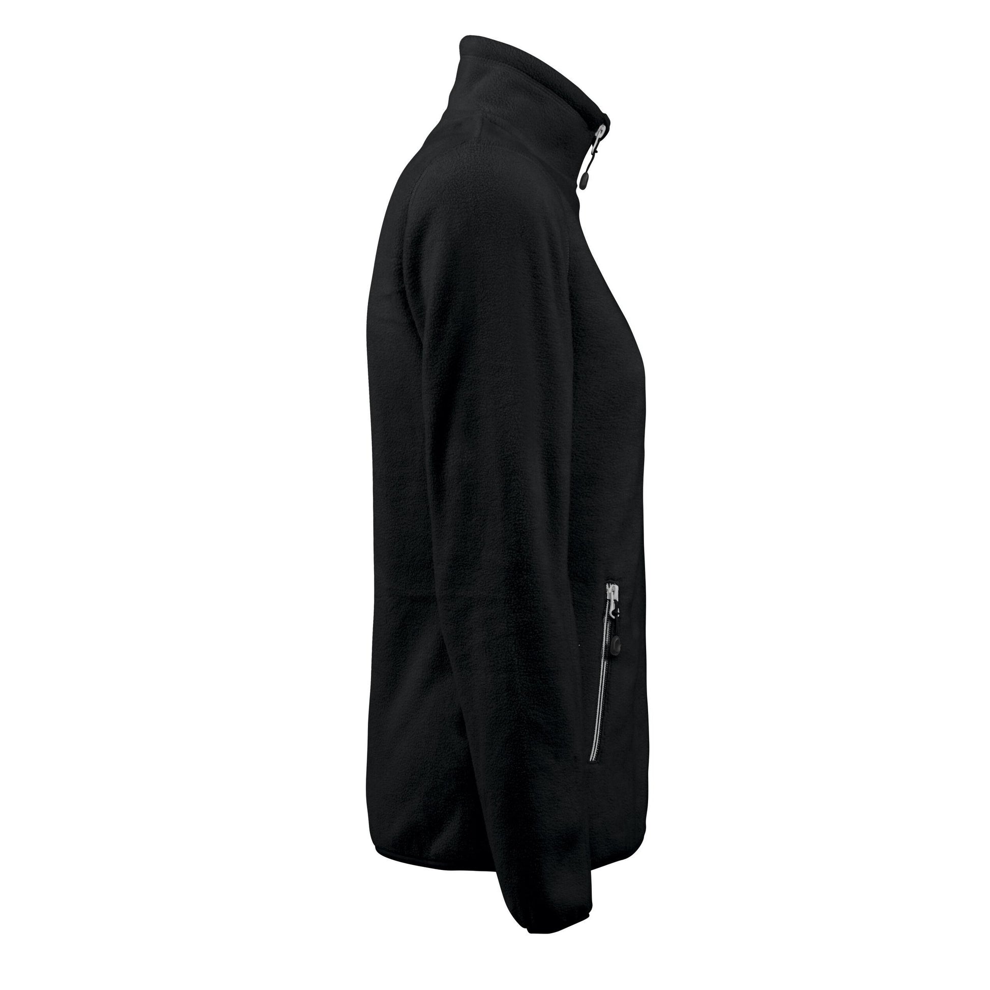 Black - Side - Printer RED Womens-Ladies Rocket Fleece Jacket