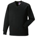 Black - Front - Jerzees Schoolgear Childrens V-Neck Sweatshirt