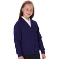 Purple - Back - Jerzees Schoolgear Childrens Fleece Cardigan