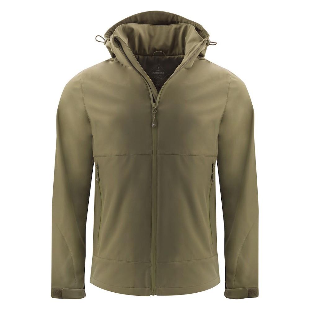 Moss Green - Front - James Harvest Mens Lodgetown Soft Shell Jacket