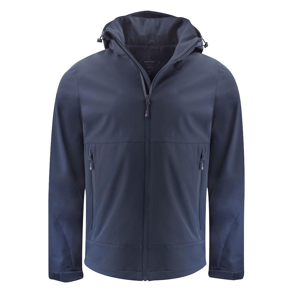 Navy - Front - James Harvest Mens Lodgetown Soft Shell Jacket