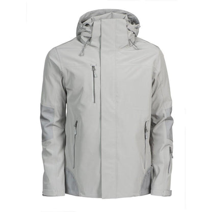 Light Grey - Front - James Harvest Mens Islandblock Jacket