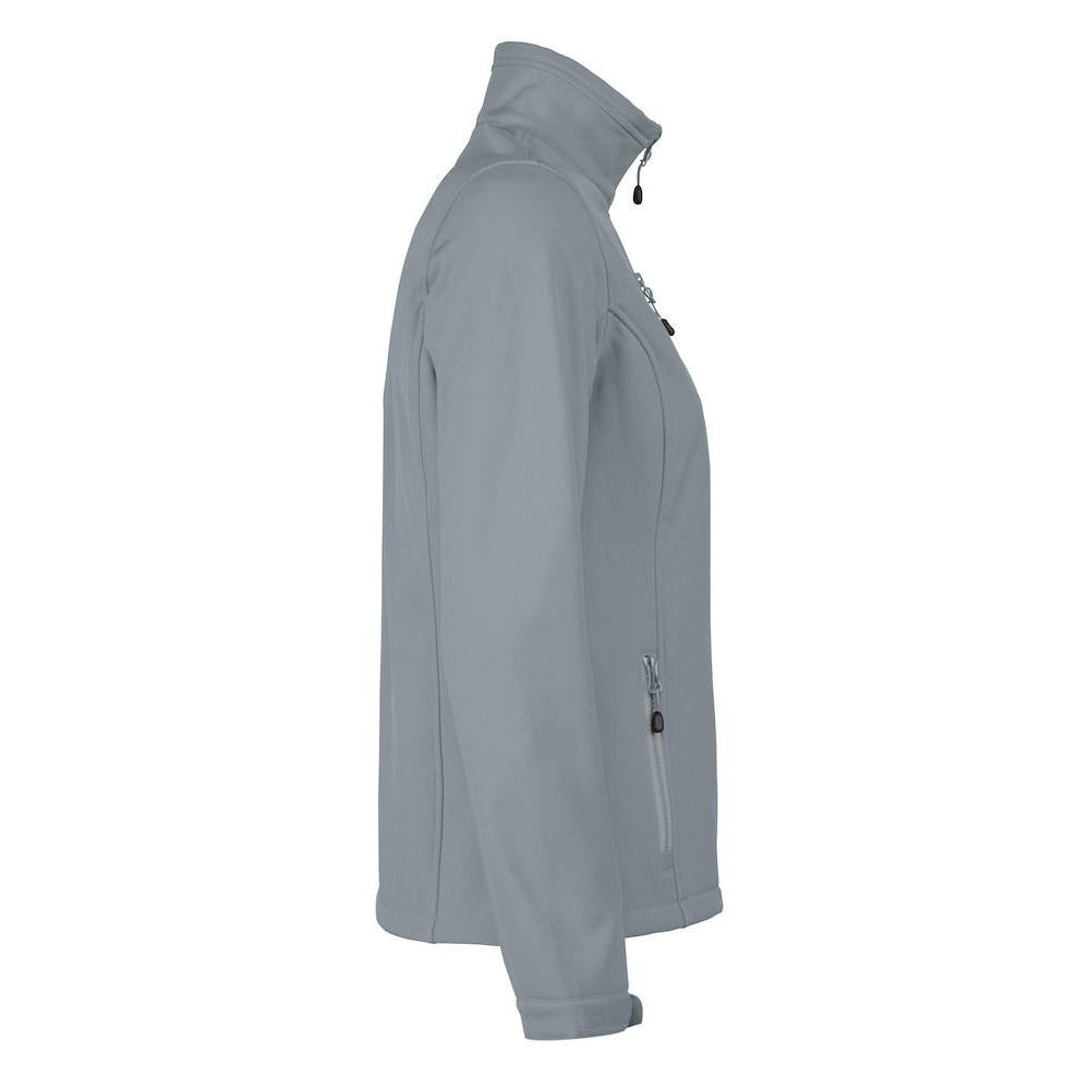 Metal Grey - Side - Printer RED Womens-Ladies Vert Soft Shell Jacket