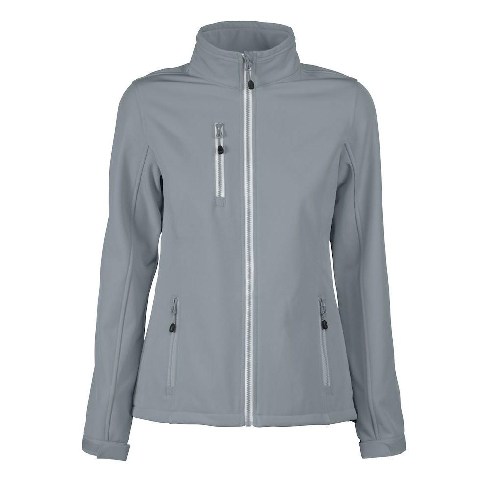Metal Grey - Front - Printer RED Womens-Ladies Vert Soft Shell Jacket