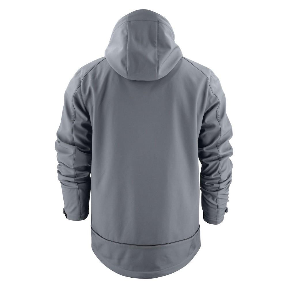 Steel Grey - Back - Printer Mens Karting Soft Shell Jacket