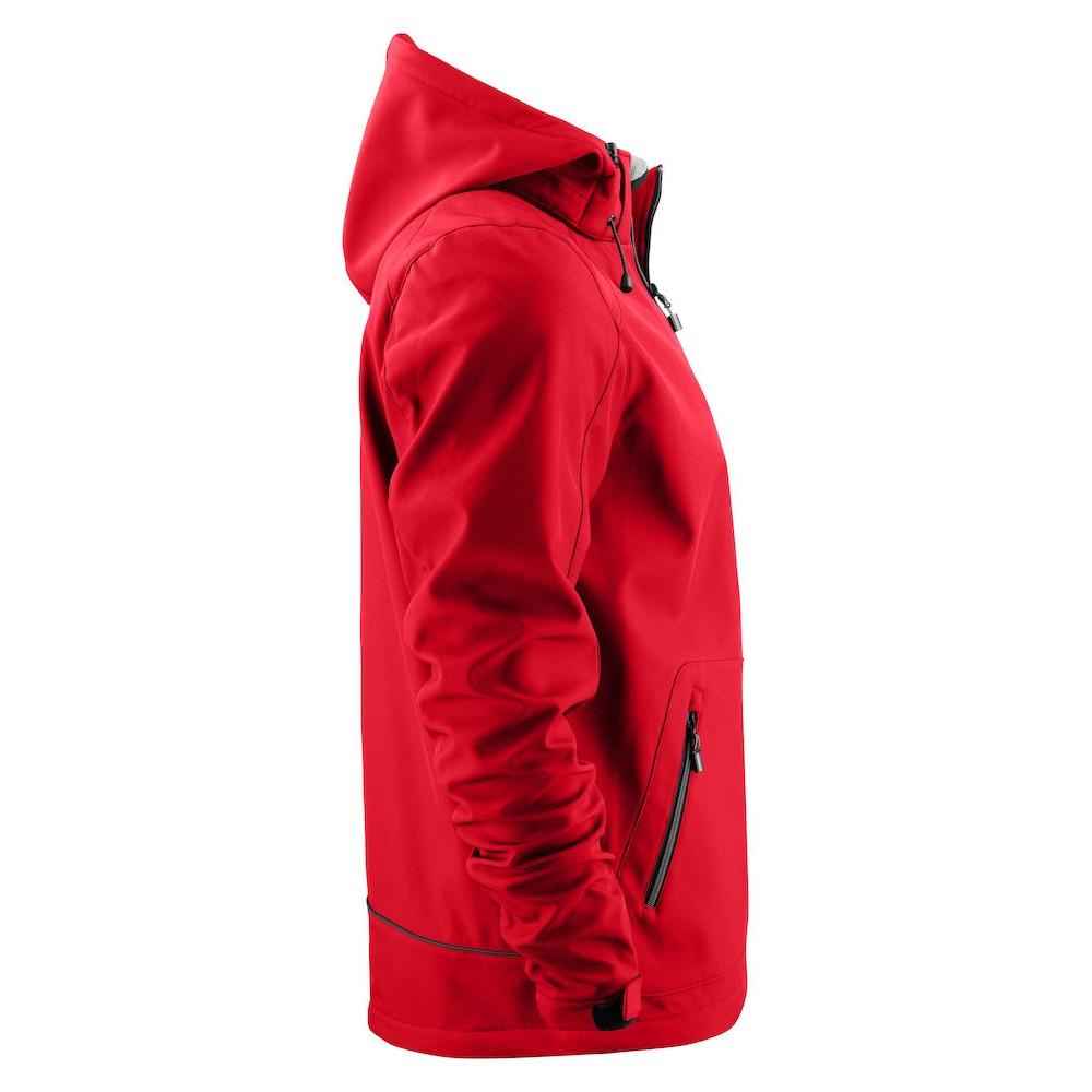 Red - Side - Printer Mens Karting Soft Shell Jacket