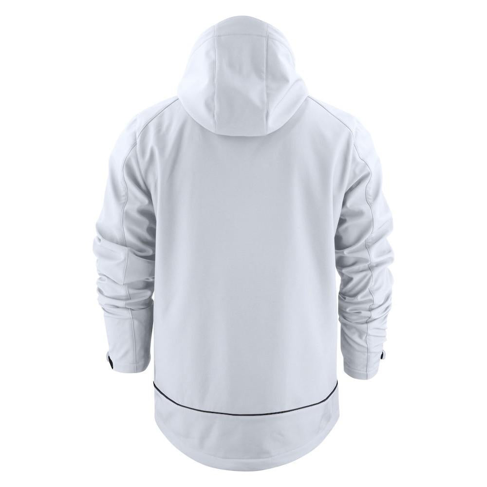 White - Back - Printer Mens Karting Soft Shell Jacket