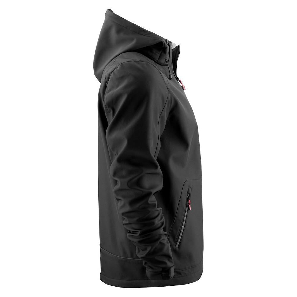 Black - Side - Printer Mens Karting Soft Shell Jacket