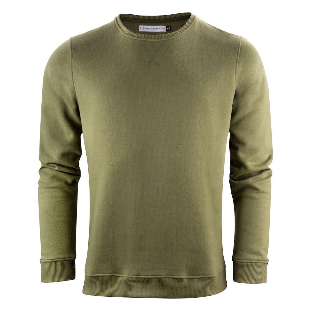 Moss Green - Front - Harvest Mens Alder Crew Neck Sweatshirt