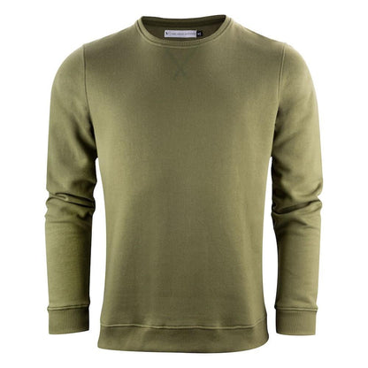 Moss Green - Front - Harvest Mens Alder Crew Neck Sweatshirt