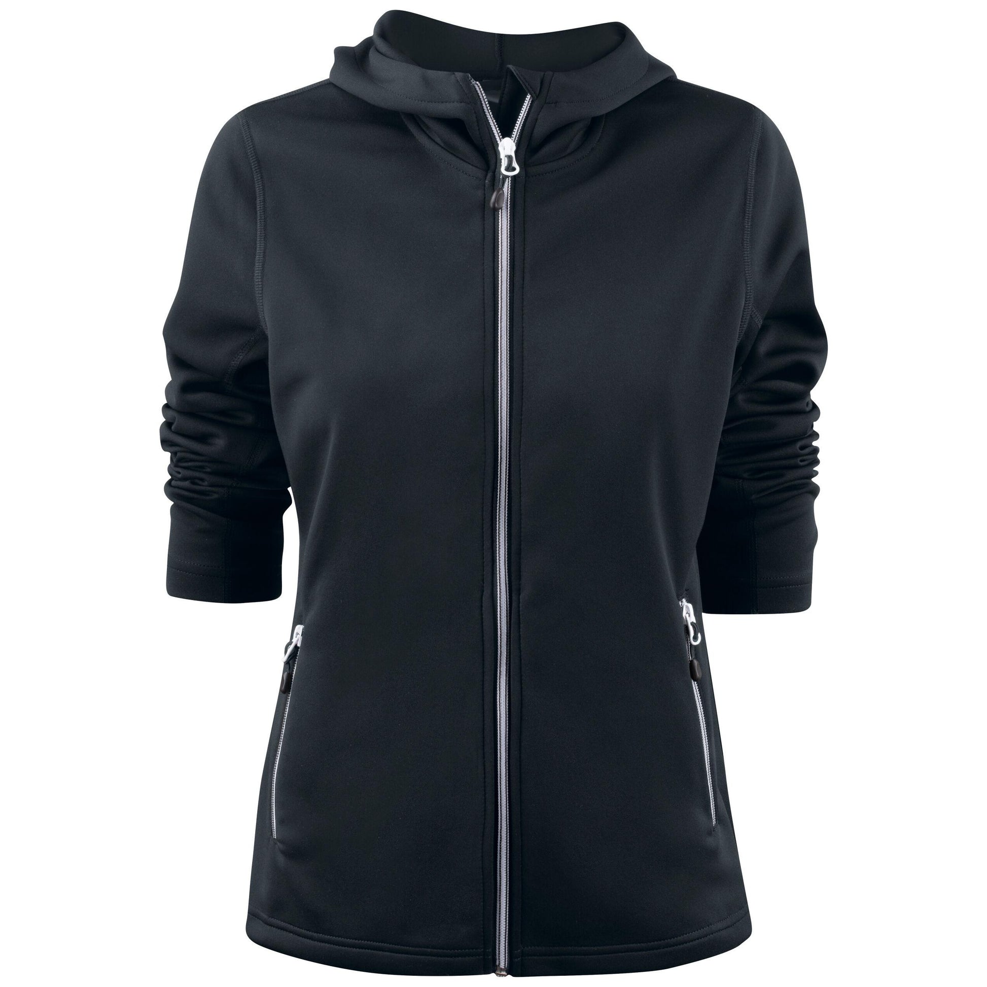 Black - Back - Printer RED Womens-Ladies Layback Hoodie