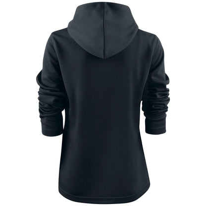 Black - Side - Printer RED Womens-Ladies Layback Hoodie