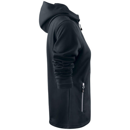 Black - Pack Shot - Printer RED Womens-Ladies Layback Hoodie