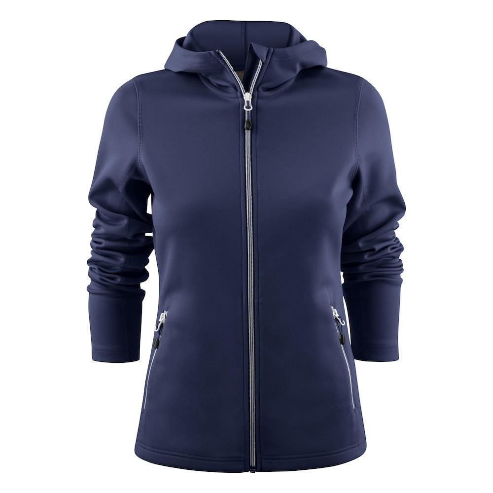 Navy - Front - Printer RED Womens-Ladies Layback Hoodie