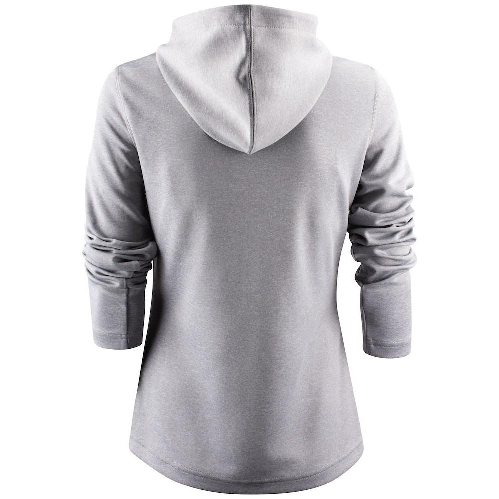 Grey Melange - Back - Printer RED Womens-Ladies Layback Hoodie
