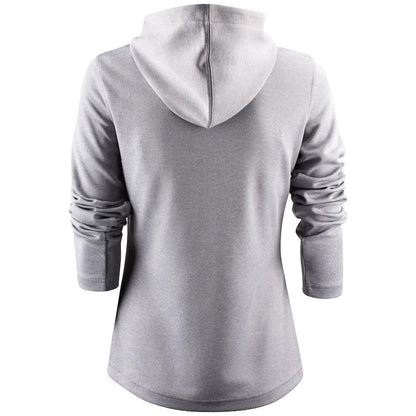 Grey Melange - Back - Printer RED Womens-Ladies Layback Hoodie