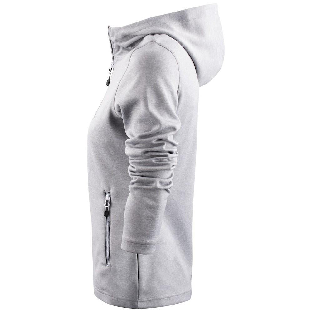 Grey Melange - Side - Printer RED Womens-Ladies Layback Hoodie