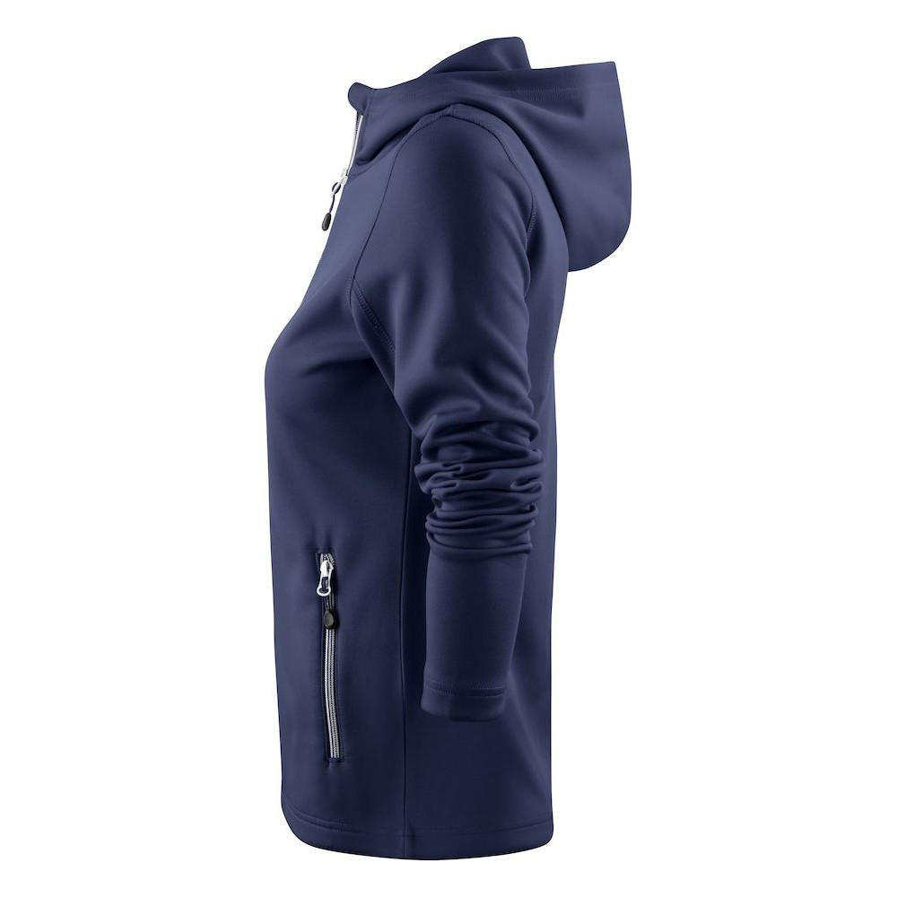 Navy - Side - Printer RED Womens-Ladies Layback Hoodie