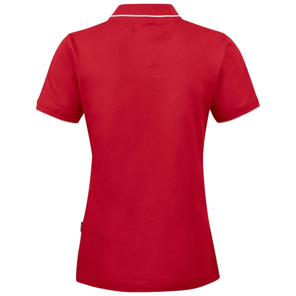 Red - Back - James Harvest Womens-Ladies Greenville Polo Shirt