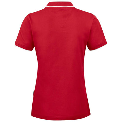 Red - Back - James Harvest Womens-Ladies Greenville Polo Shirt