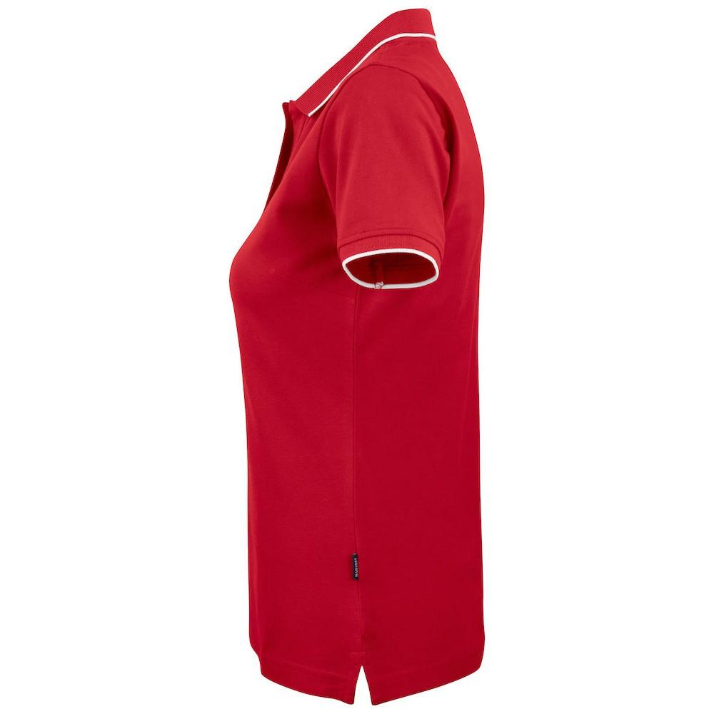 Red - Side - James Harvest Womens-Ladies Greenville Polo Shirt