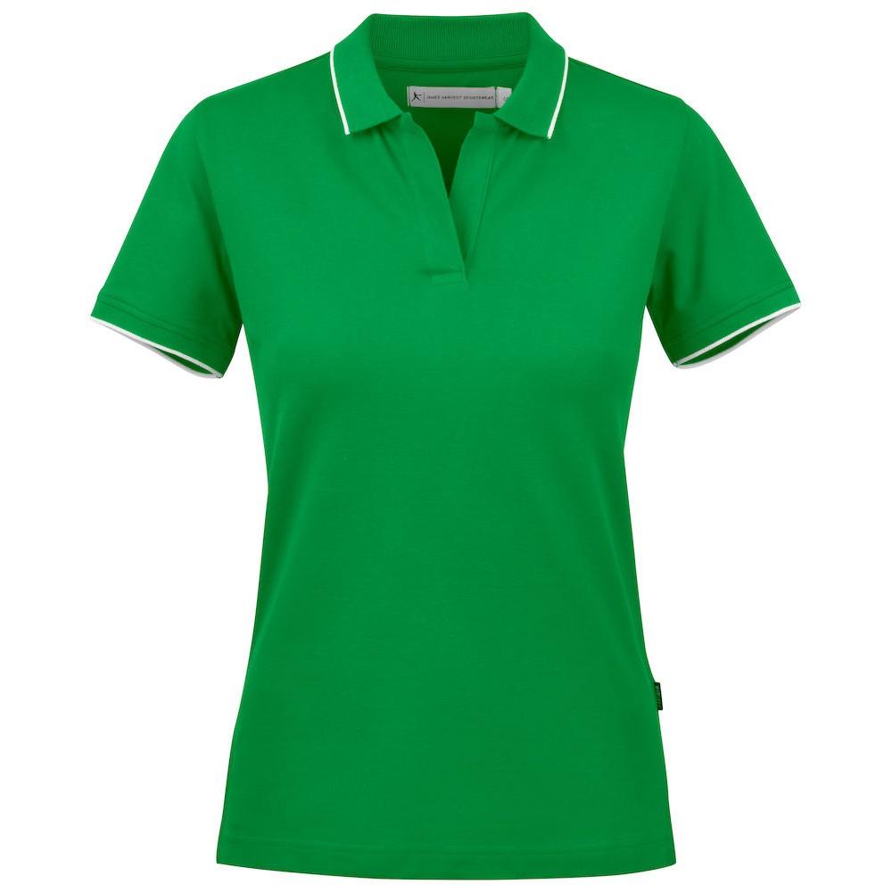 Sport Green - Front - James Harvest Womens-Ladies Greenville Polo Shirt