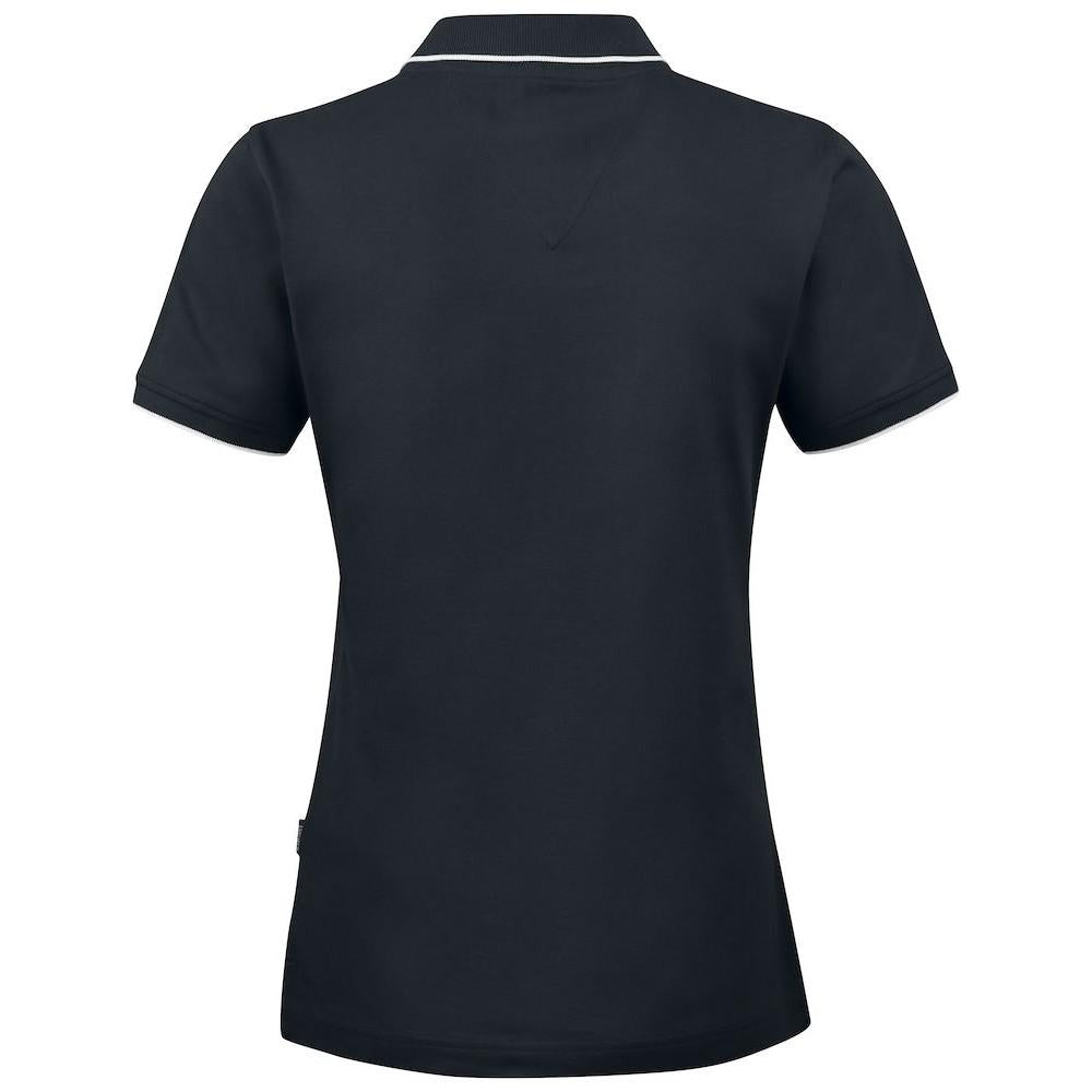 Black - Back - James Harvest Womens-Ladies Greenville Polo Shirt