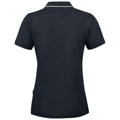 Black - Back - James Harvest Womens-Ladies Greenville Polo Shirt