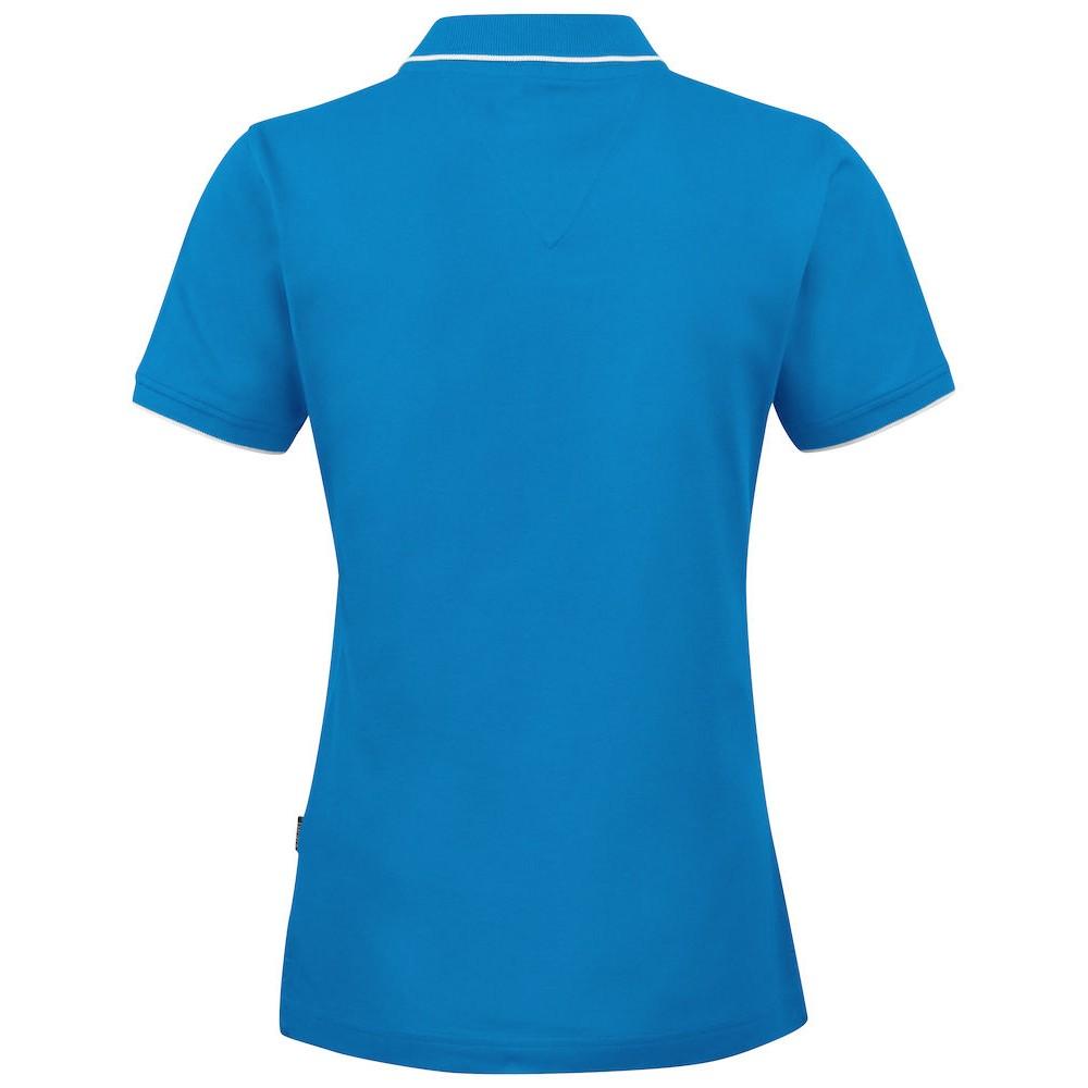 Bright Blue - Back - James Harvest Womens-Ladies Greenville Polo Shirt
