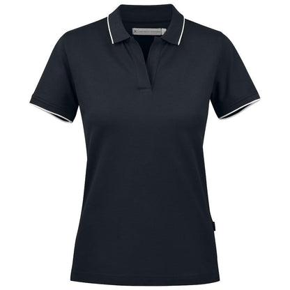 Black - Front - James Harvest Womens-Ladies Greenville Polo Shirt