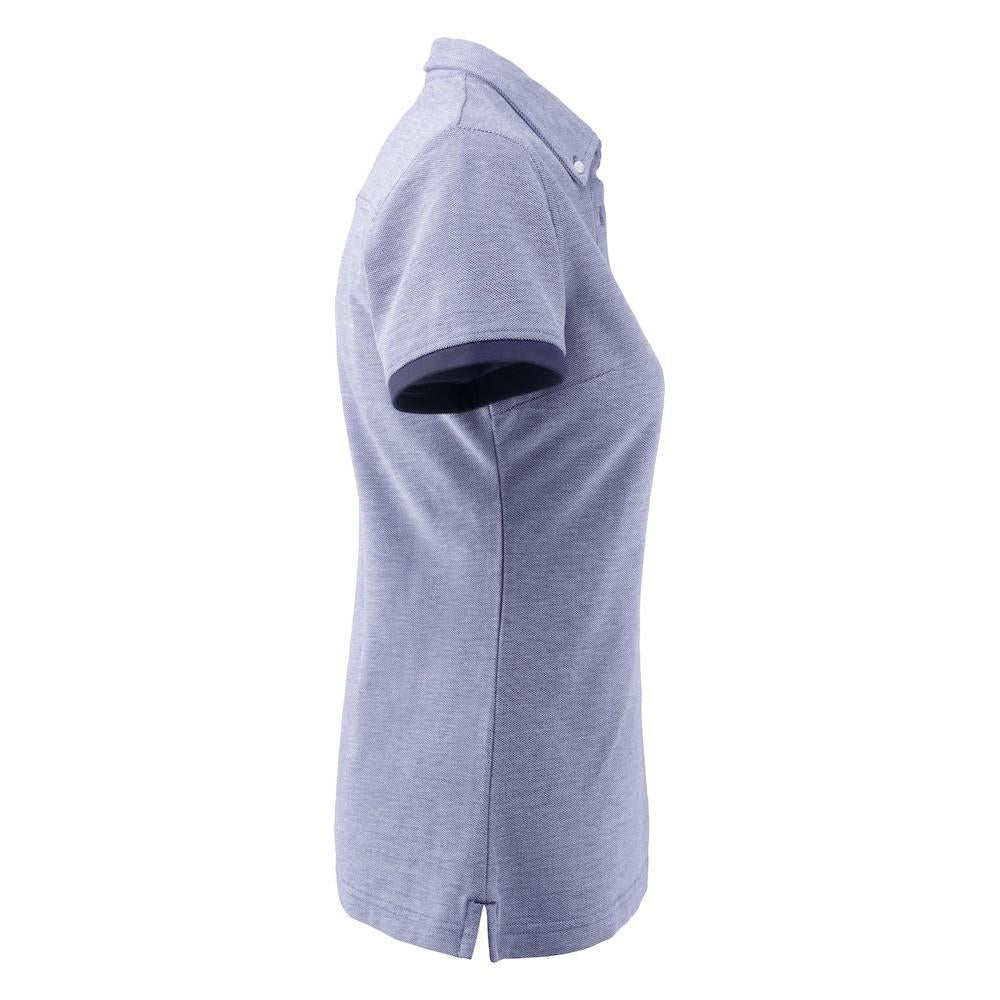 Light Blue - Side - James Harvest Womens-Ladies Larkford Melange Polo Shirt