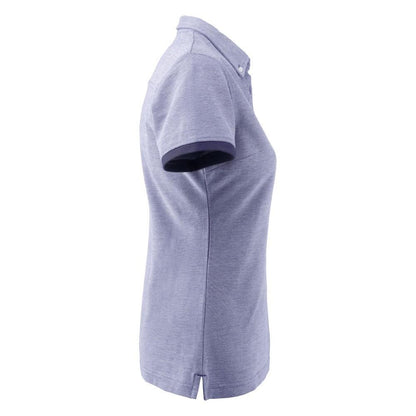 Light Blue - Side - James Harvest Womens-Ladies Larkford Melange Polo Shirt