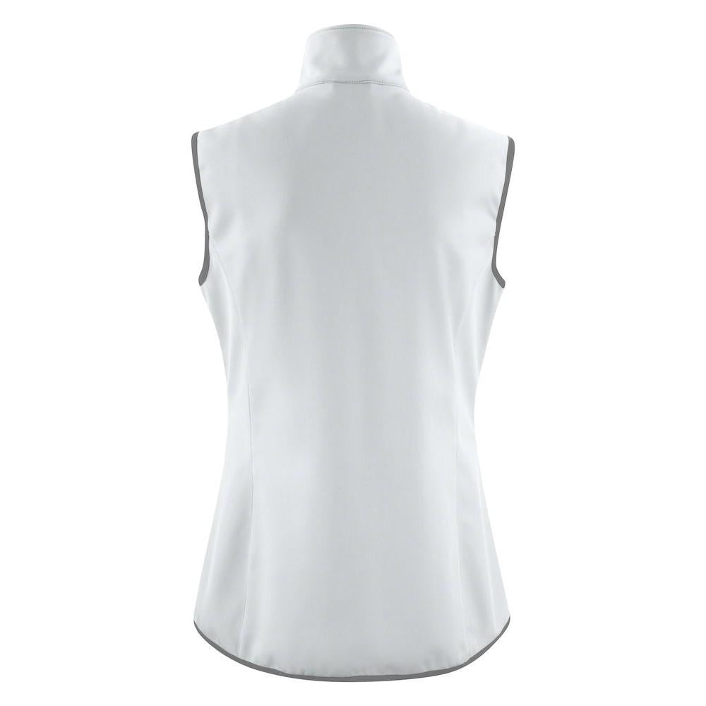 White - Back - Printer Womens-Ladies Trial Softshell Gilet