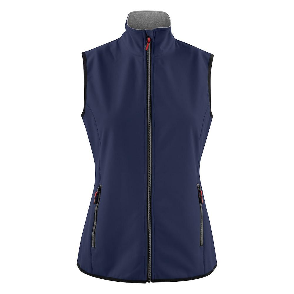Navy - Front - Printer Womens-Ladies Trial Softshell Gilet