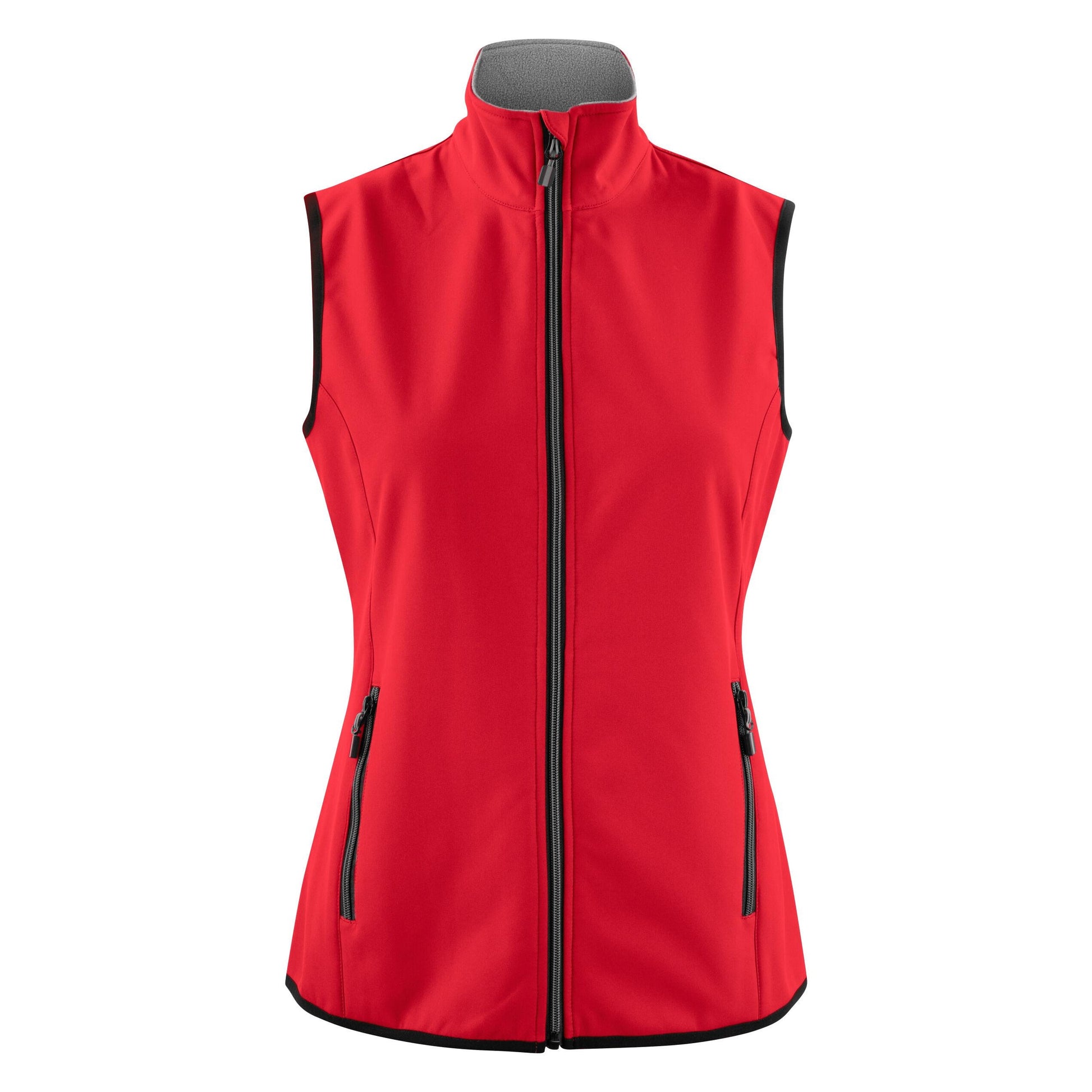 Red - Back - Printer Womens-Ladies Trial Softshell Gilet