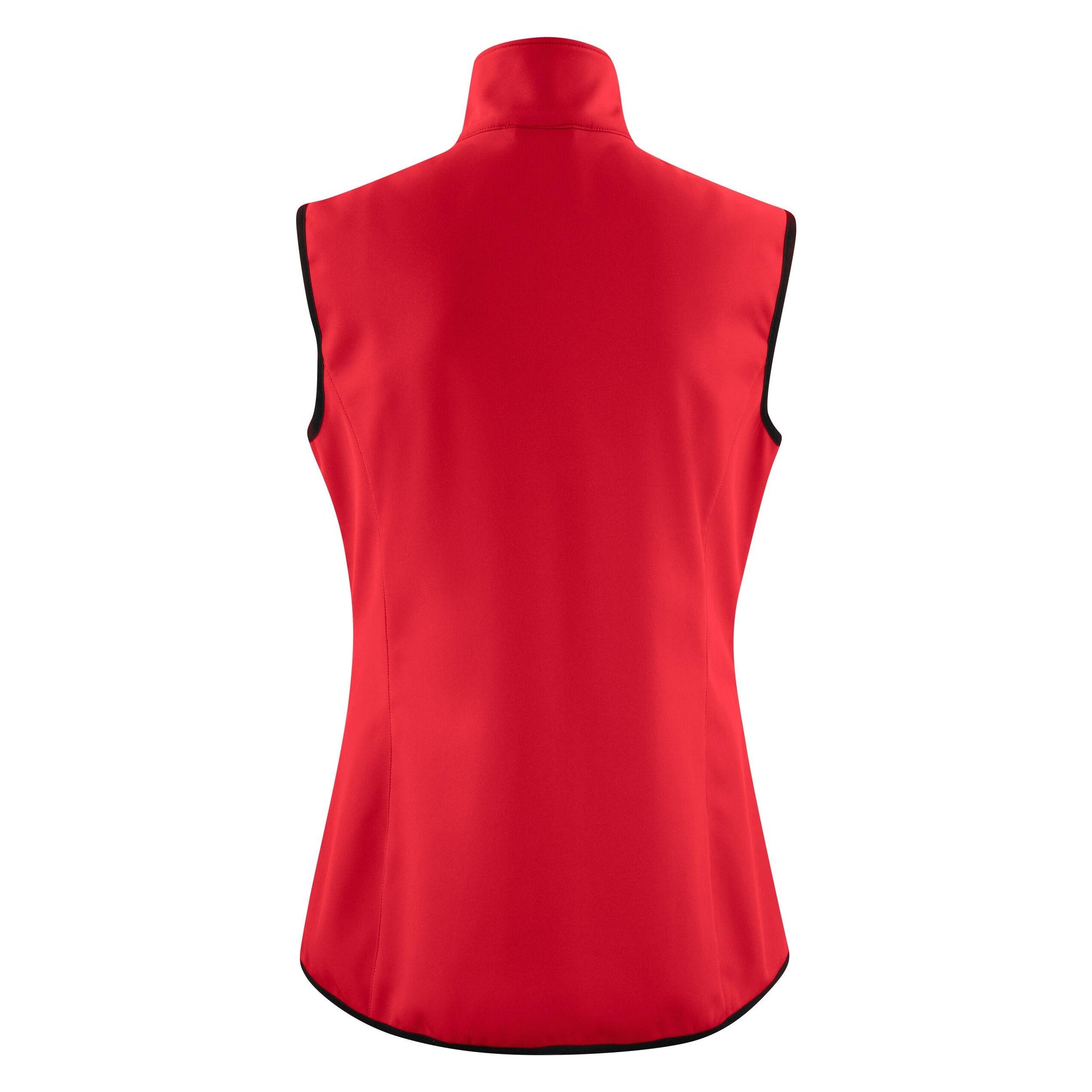 Red - Side - Printer Womens-Ladies Trial Softshell Gilet