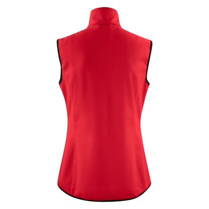 Red - Side - Printer Womens-Ladies Trial Softshell Gilet