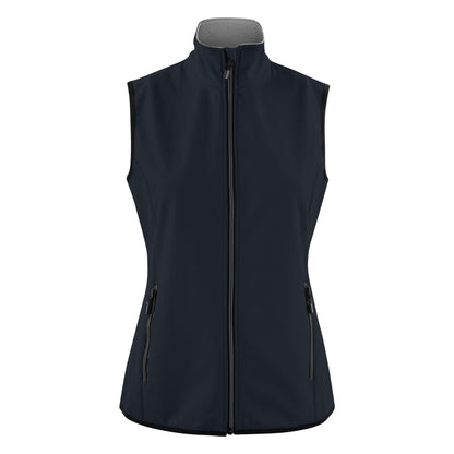 Dark Navy - Back - Printer Womens-Ladies Trial Softshell Gilet