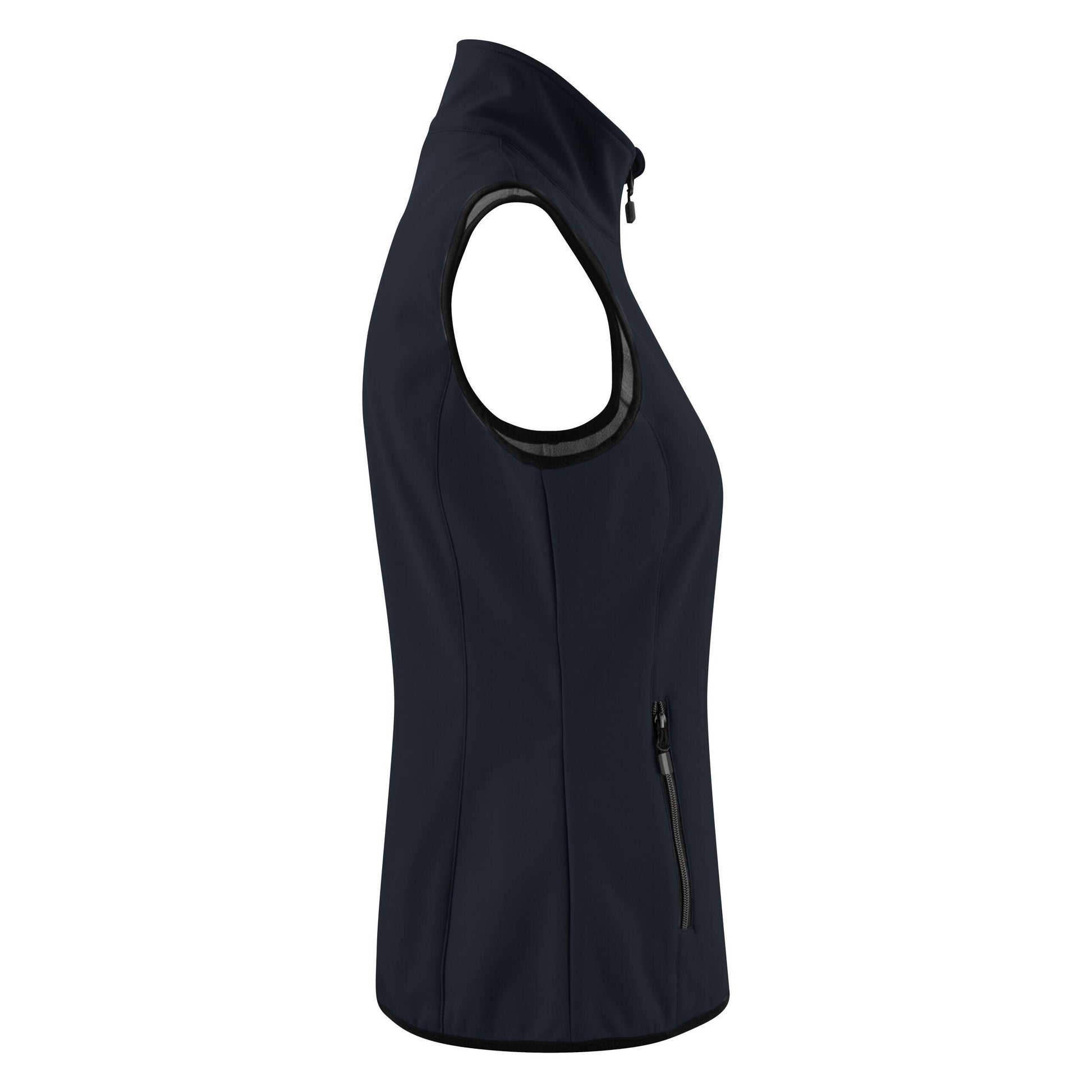 Dark Navy - Side - Printer Womens-Ladies Trial Softshell Gilet