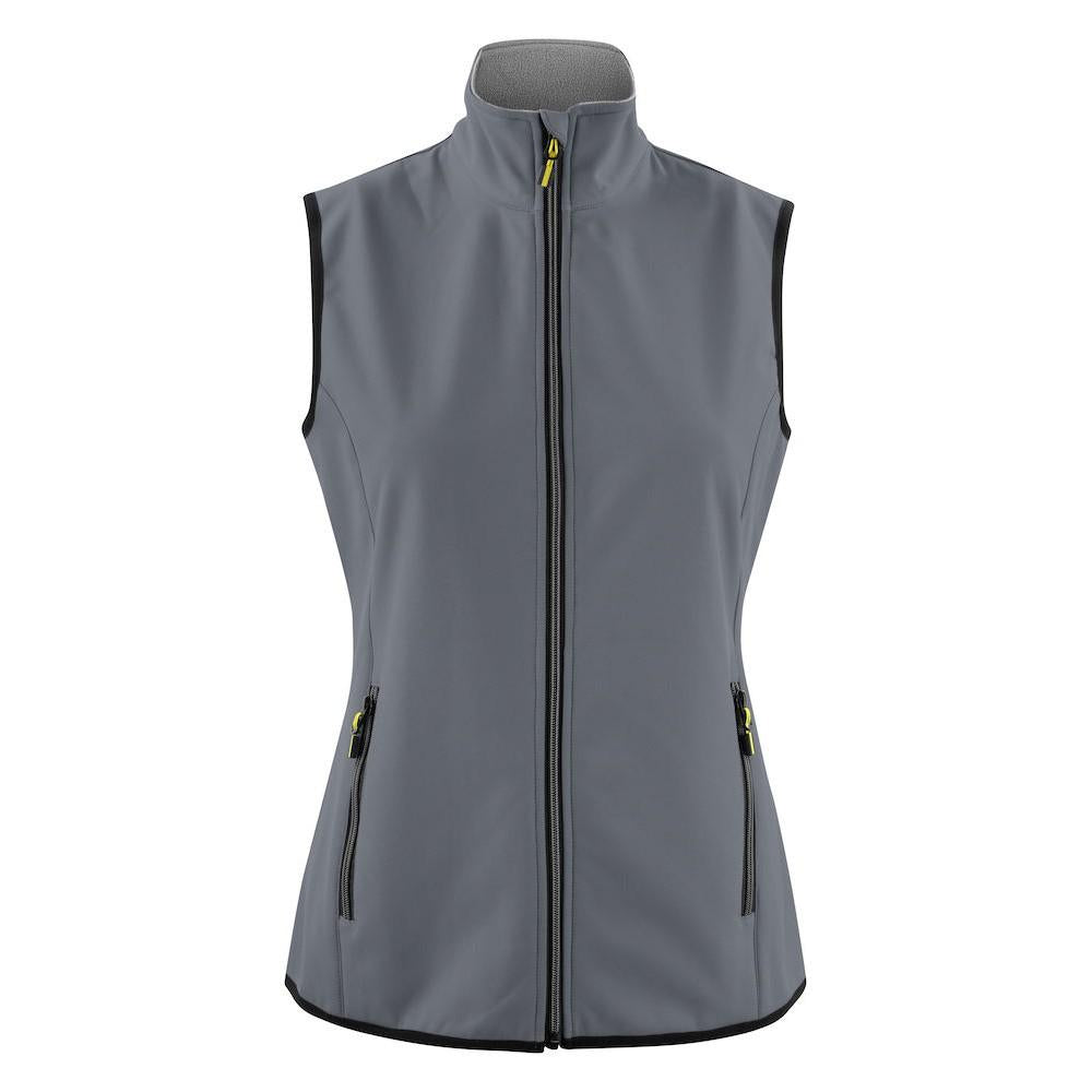 Steel Grey - Front - Printer Womens-Ladies Trial Softshell Gilet