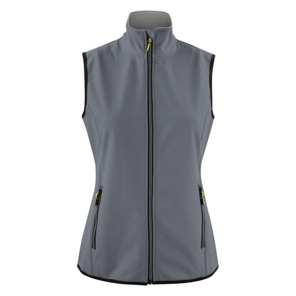 Steel Grey - Front - Printer Womens-Ladies Trial Softshell Gilet