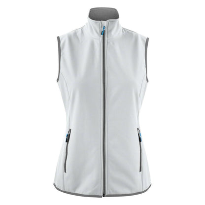 White - Front - Printer Womens-Ladies Trial Softshell Gilet