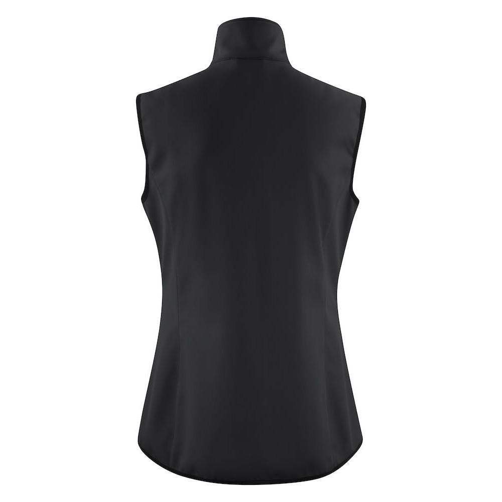 Black - Back - Printer Womens-Ladies Trial Softshell Gilet