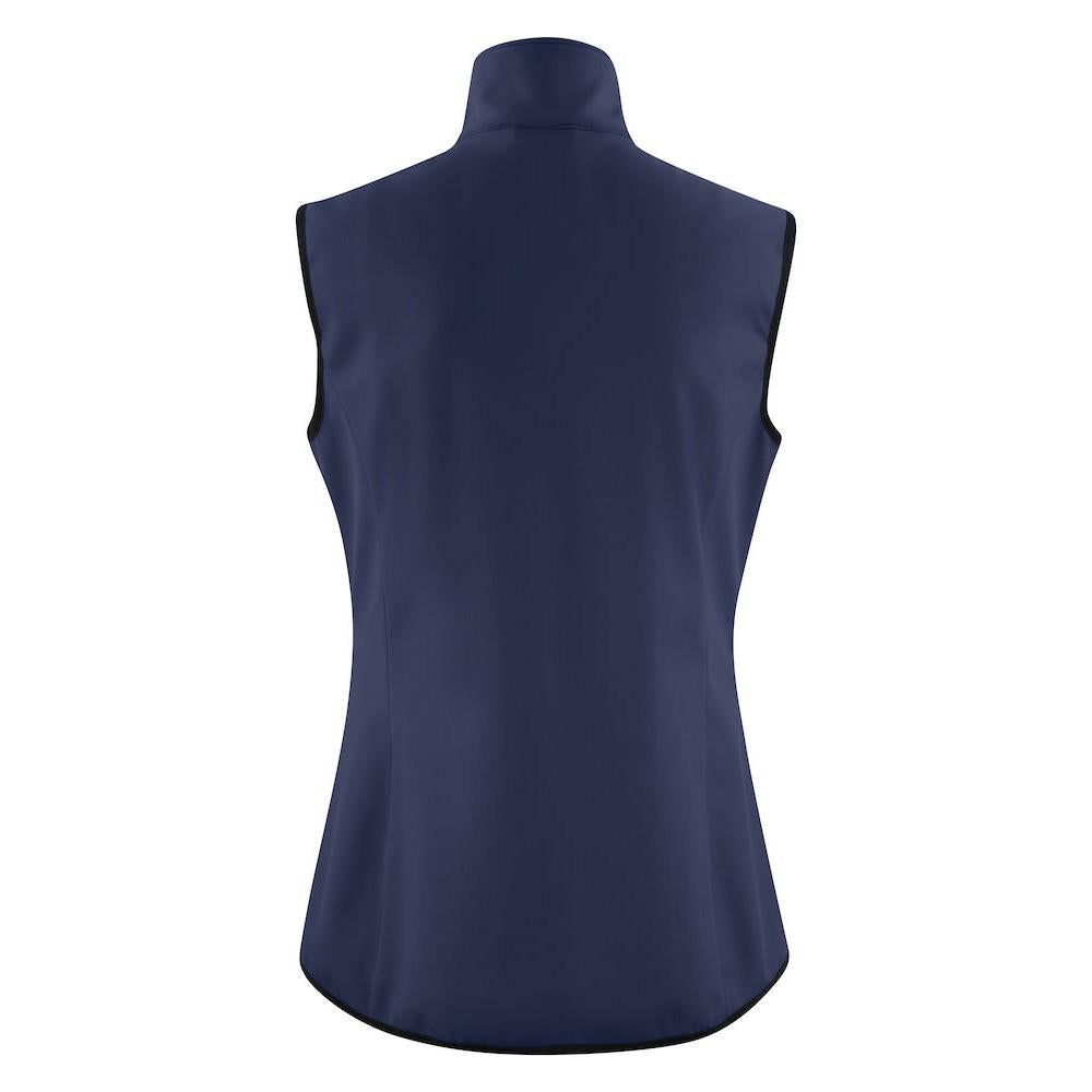 Navy - Back - Printer Womens-Ladies Trial Softshell Gilet